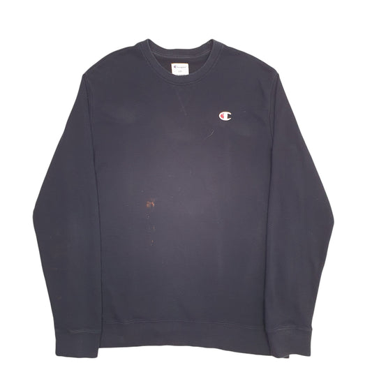 Mens Black Champion  Crewneck Jumper