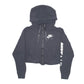 Womens Black Nike Crop Top Hoodie Full Zip Jumper