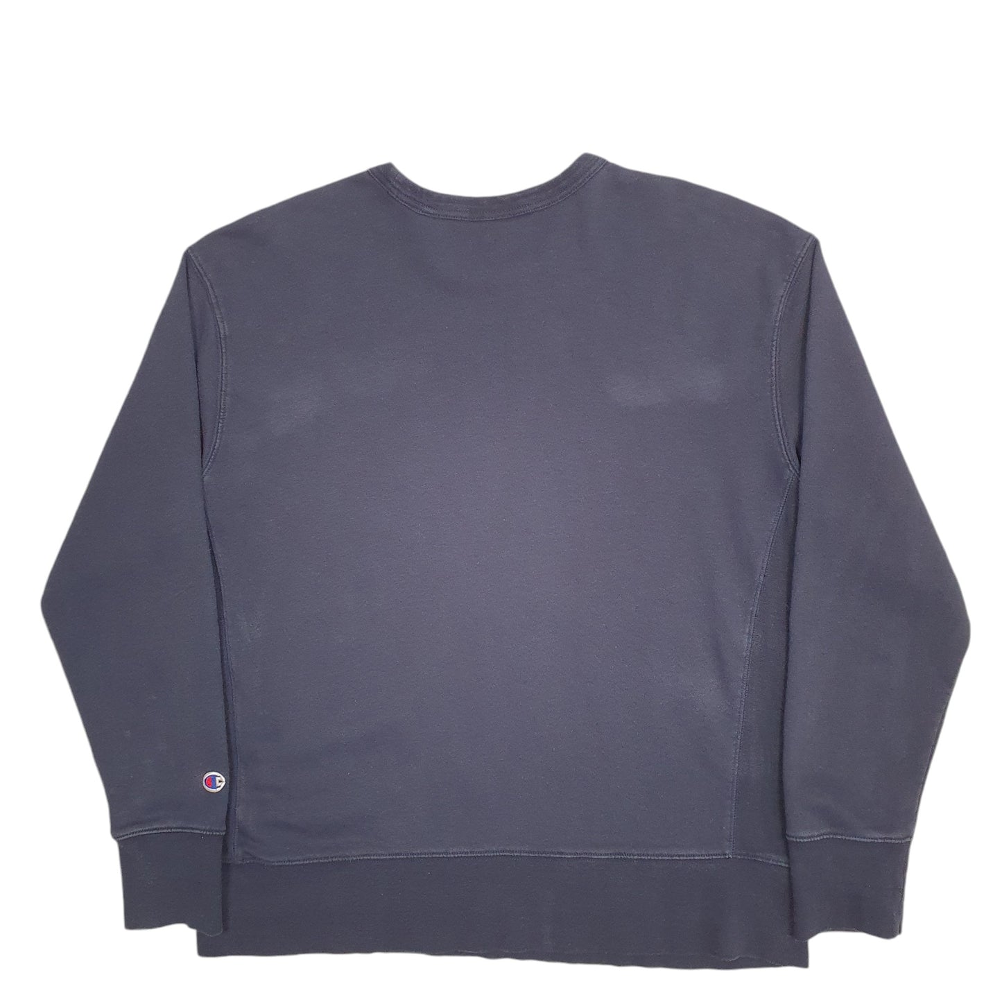 Mens Blue Champion Spellout Crewneck Jumper