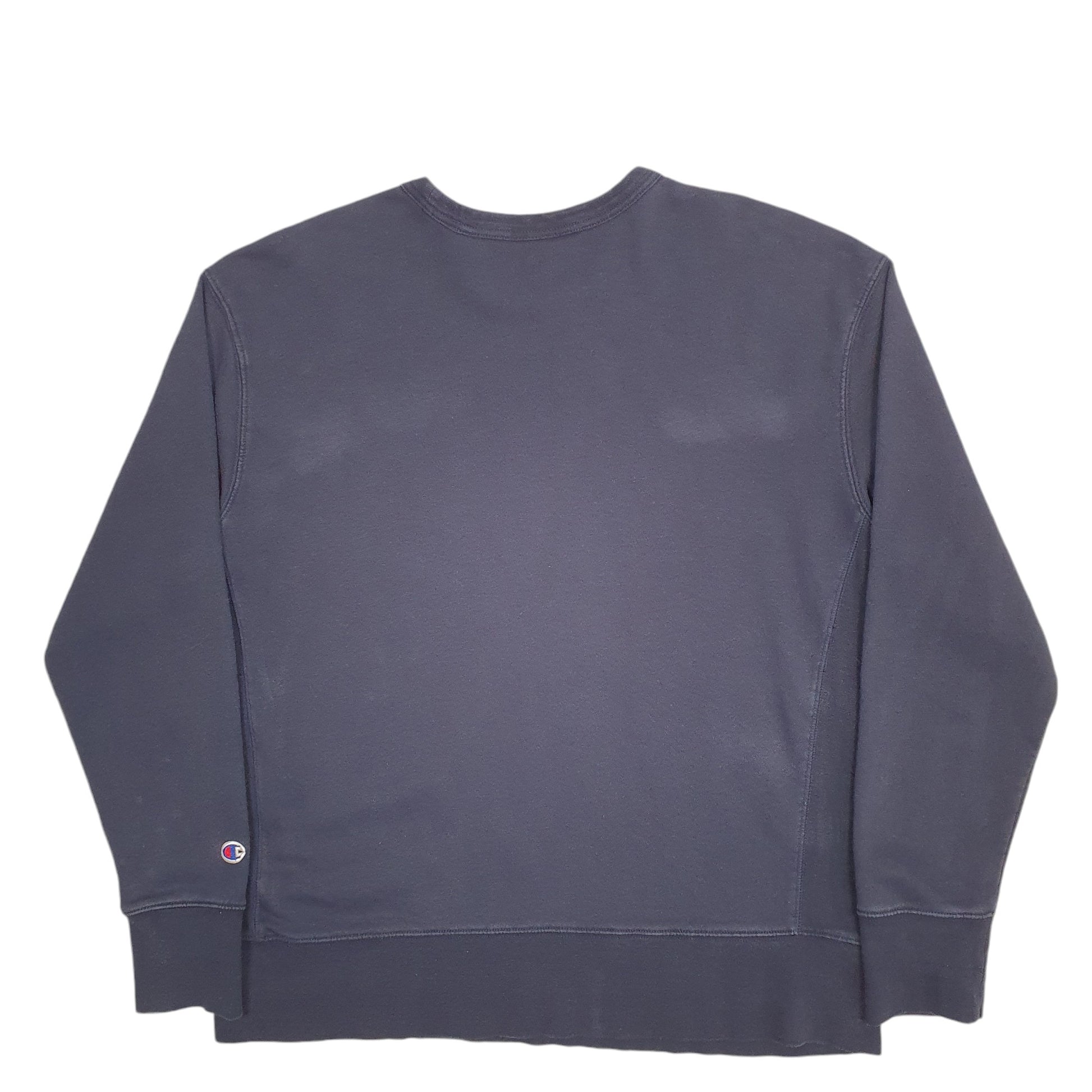 Mens Blue Champion Spellout Crewneck Jumper