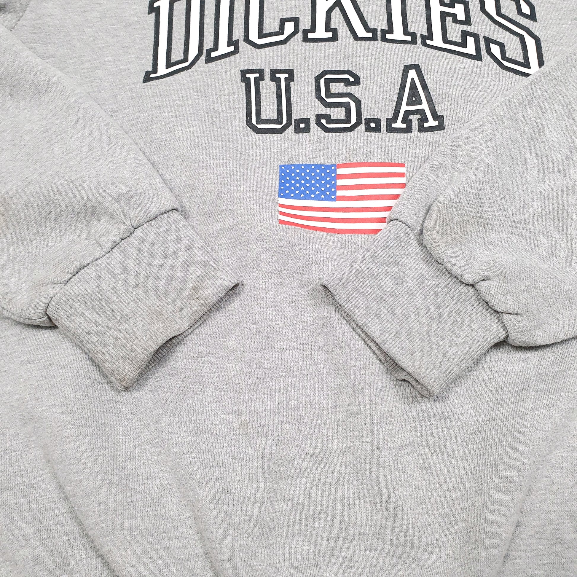 Mens Grey Dickies Workwear USA Crewneck Jumper
