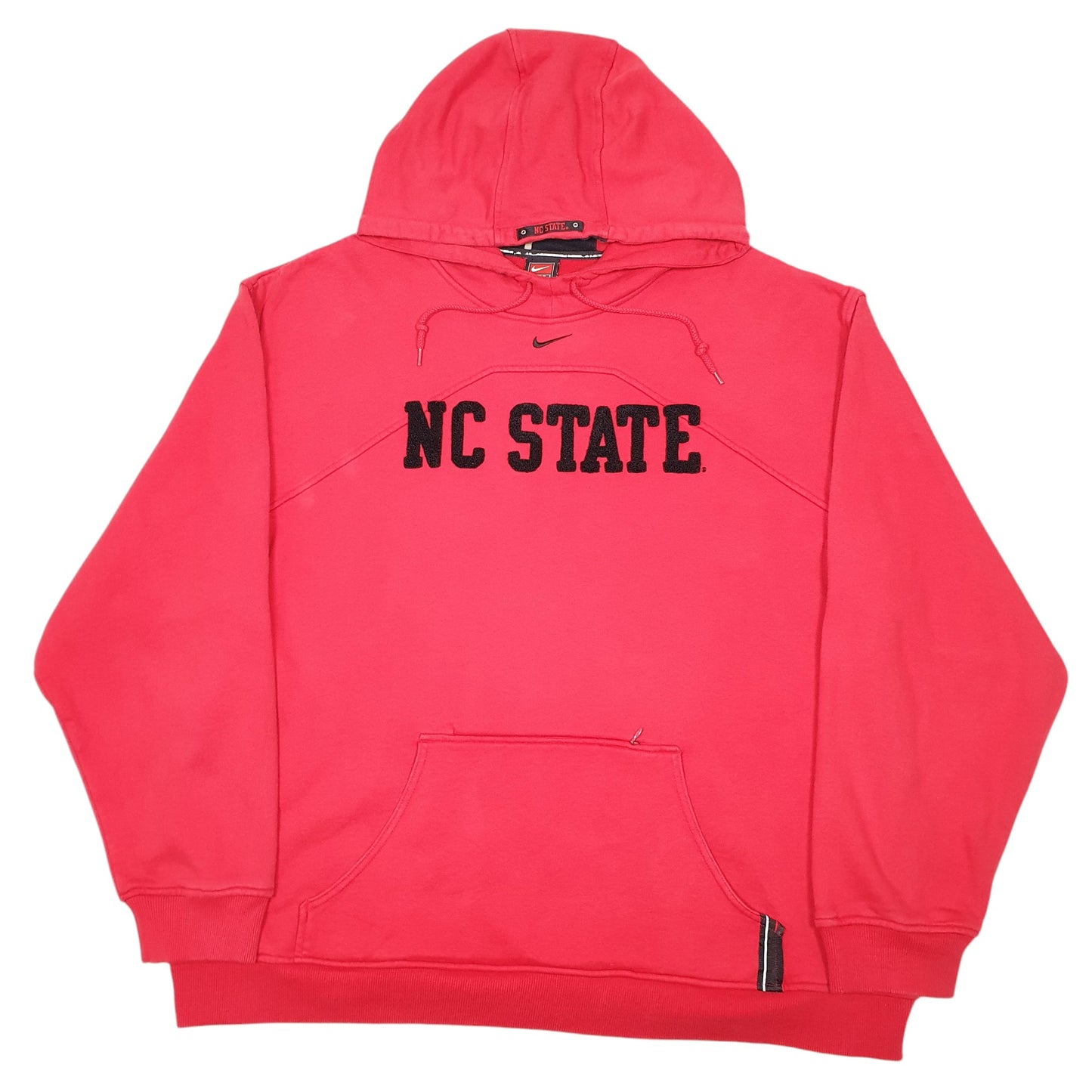 Mens Red Nike Vintage Team NC State USA Spellout 2000s Y2K Hoodie Jumper