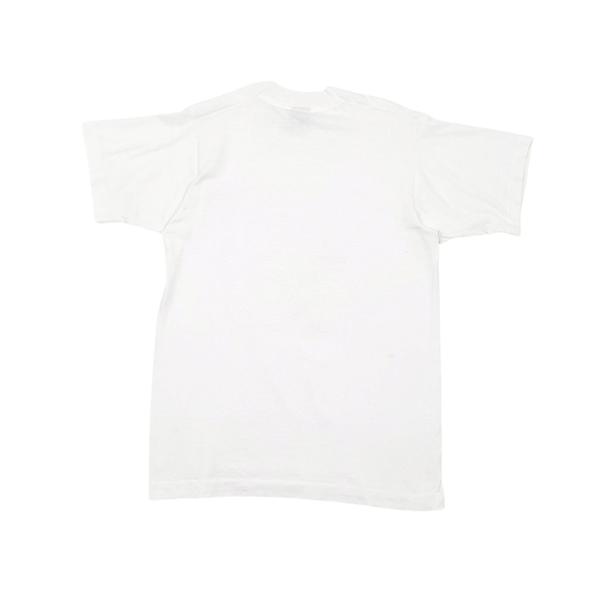 Mens White Fruit Of The Loom Single Stitch Vintage 90s Short Sleeve T Shirt