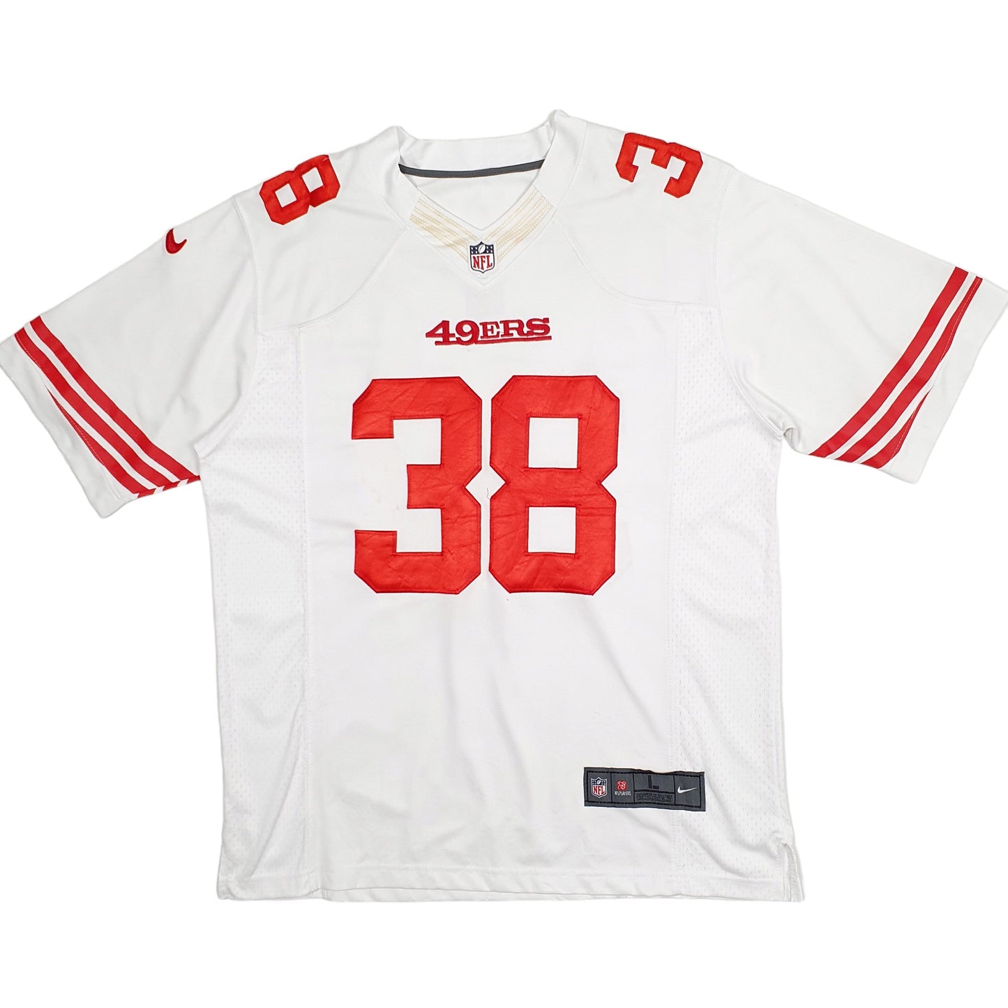 Mens White NFL San Francisco 49ers Football Kit Jersey Short Sleeve T Shirt