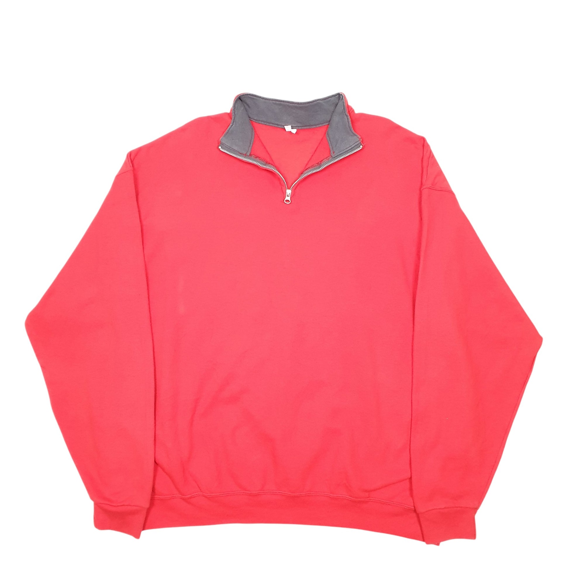 Mens Red Fruit Of The Loom Soft Spun Quarter Zip Jumper