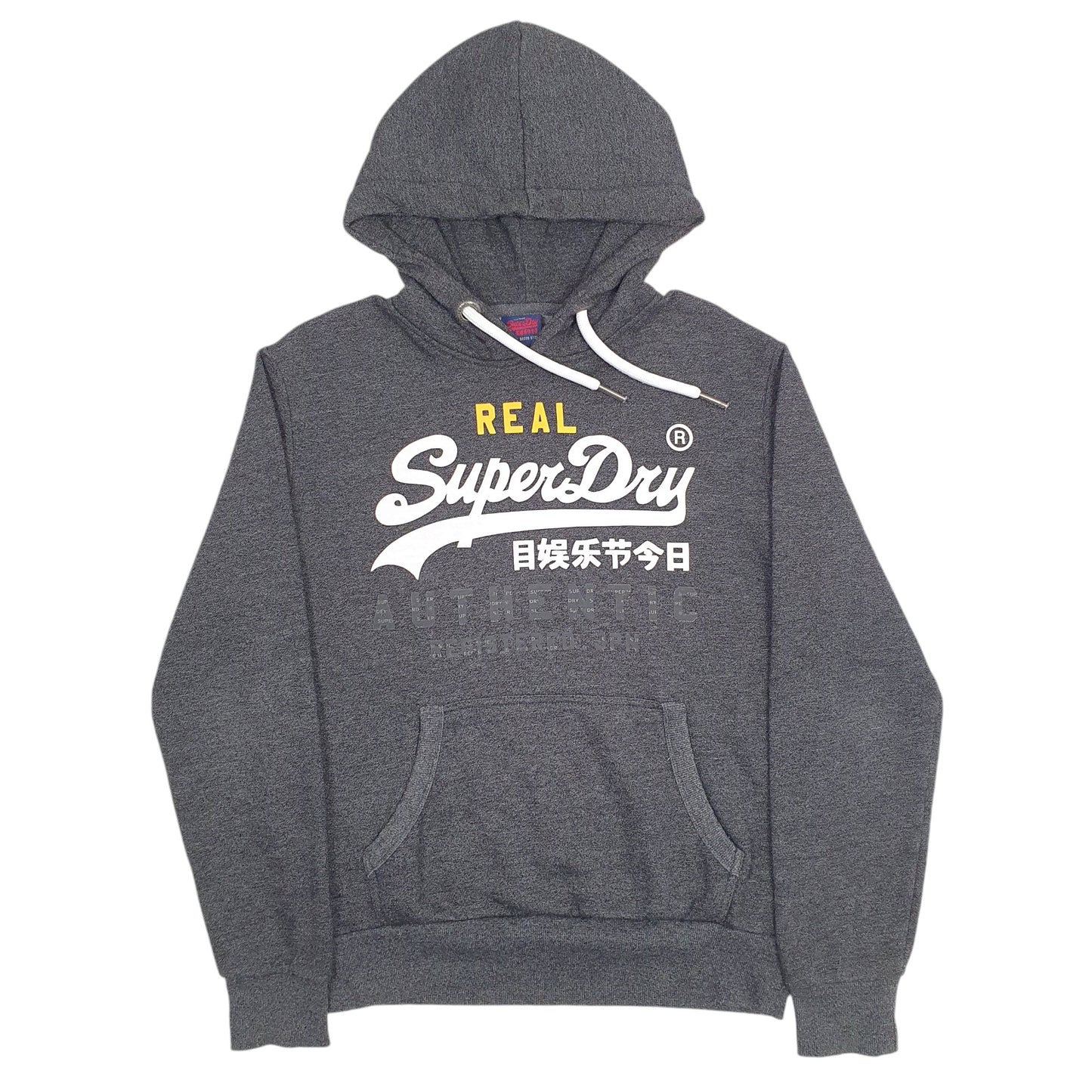Mens Grey Superdry Spellout Japan Hoodie Jumper