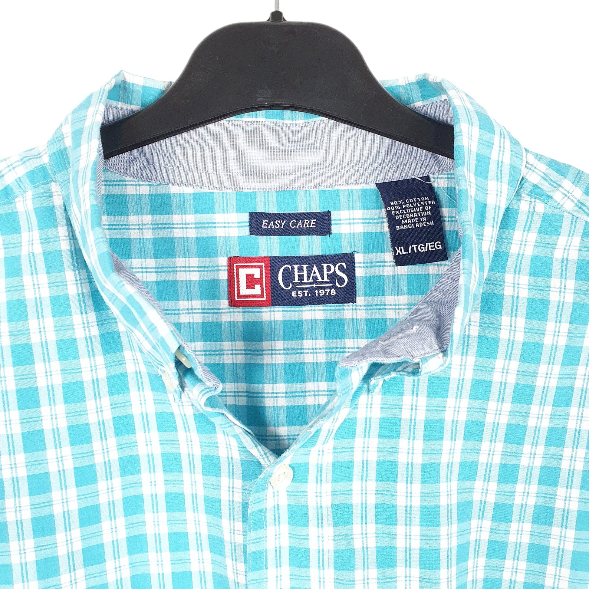 Mens Turquoise Chaps  Long Sleeve Shirt