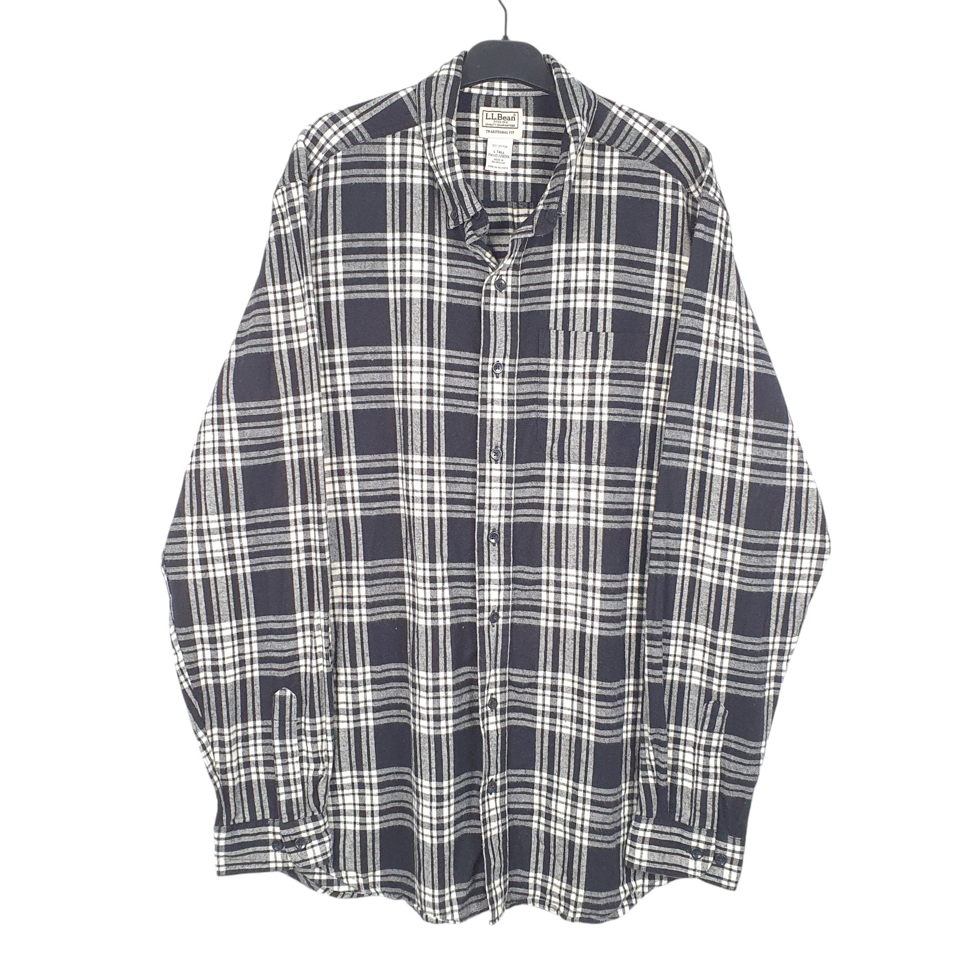 Regular Fit Long Sleeve Tall Flannel Overshirt Shirt L