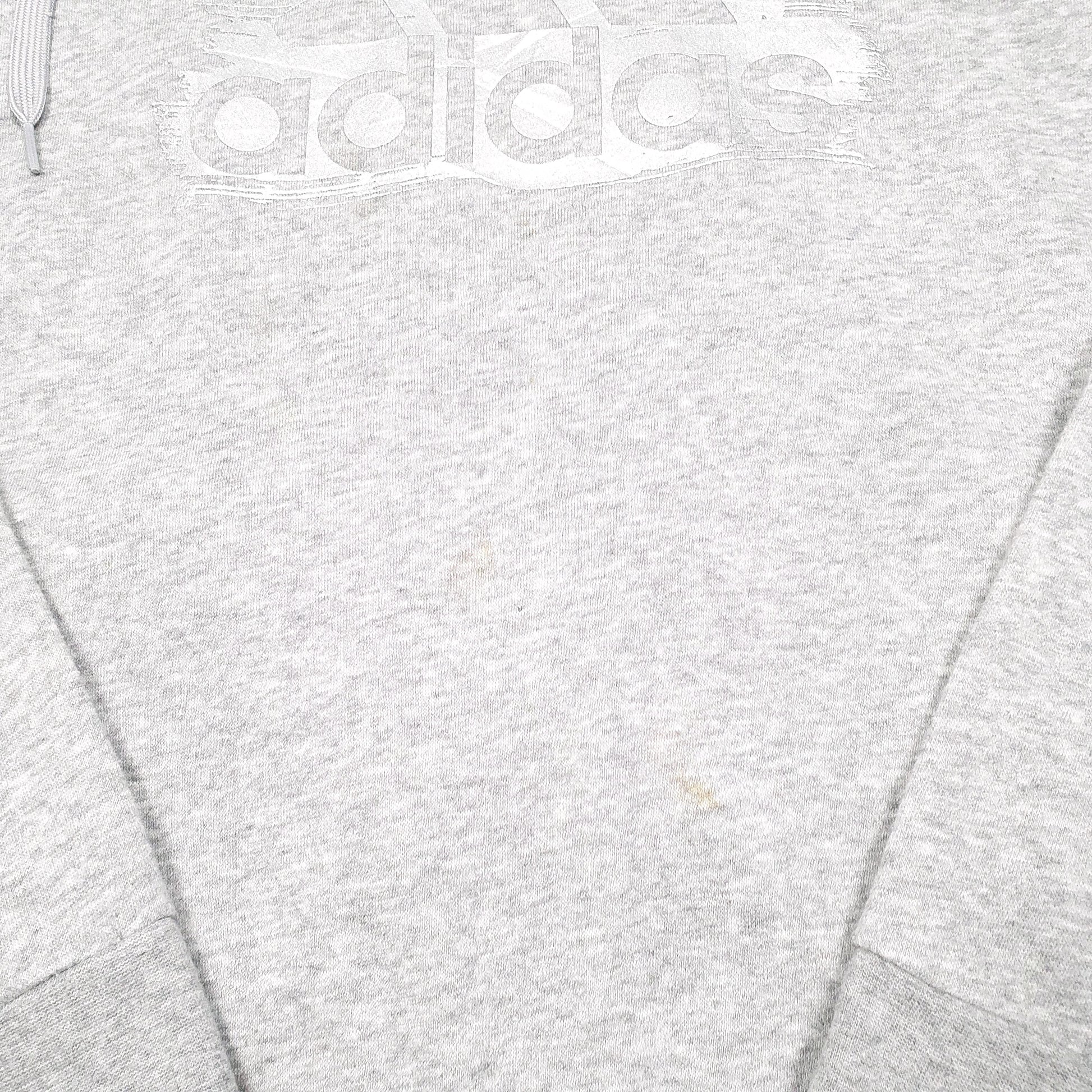 Womens Grey Adidas Spellout Hoodie Jumper