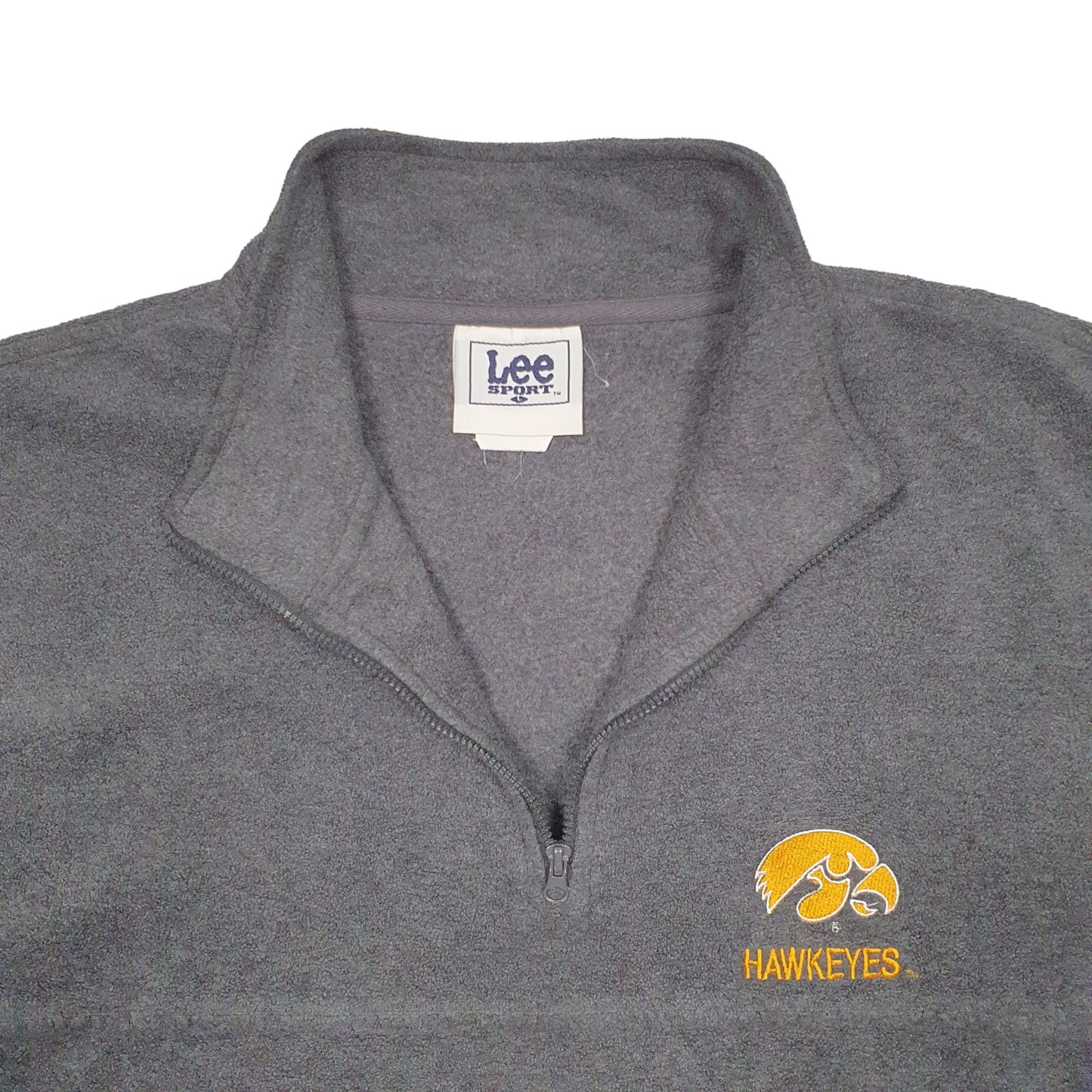 Mens Grey Lee Hawkeyes Quarter Zip Jumper
