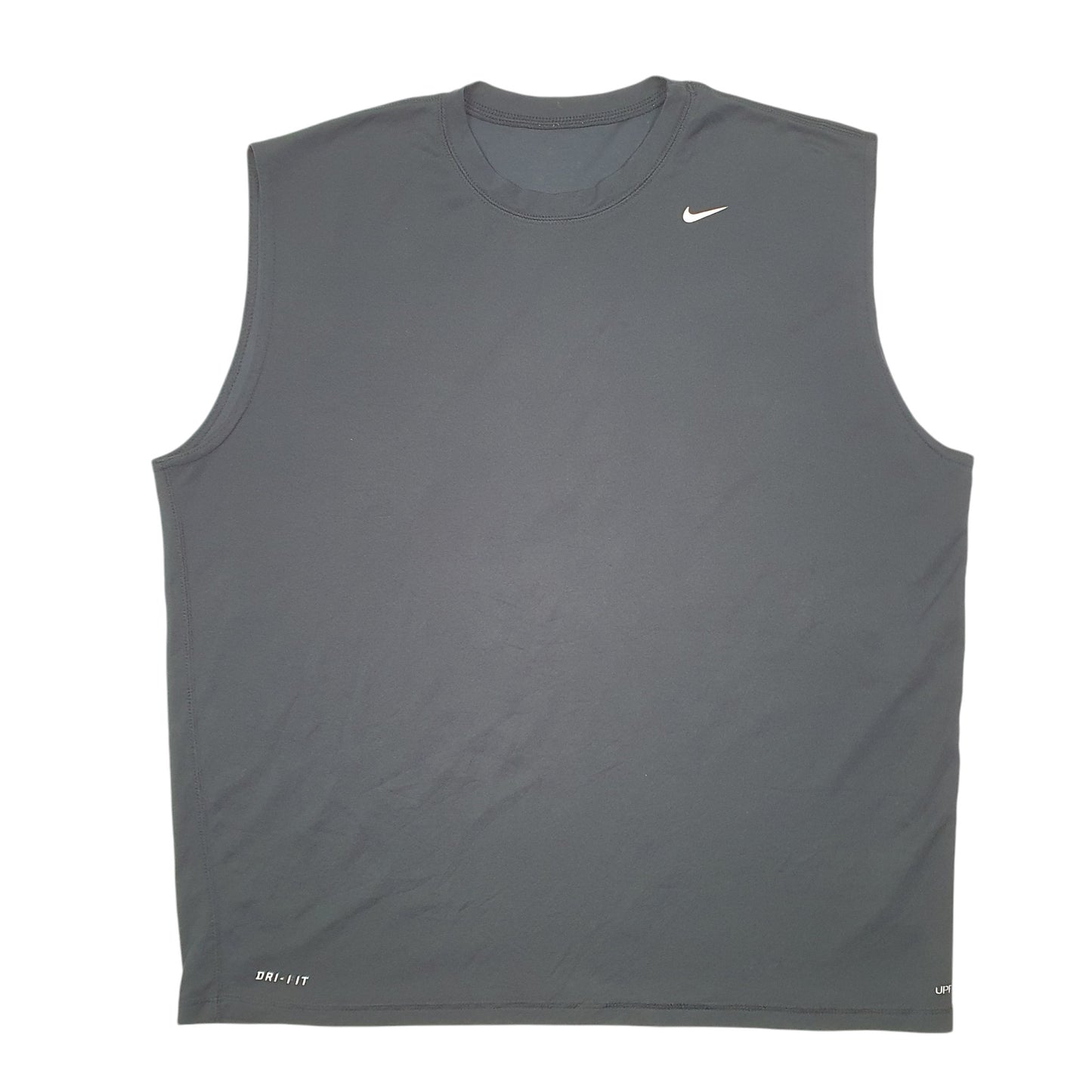 Mens Black Nike Dri Fit Sleeveless Vest Active Gym Workout Short Sleeve T Shirt
