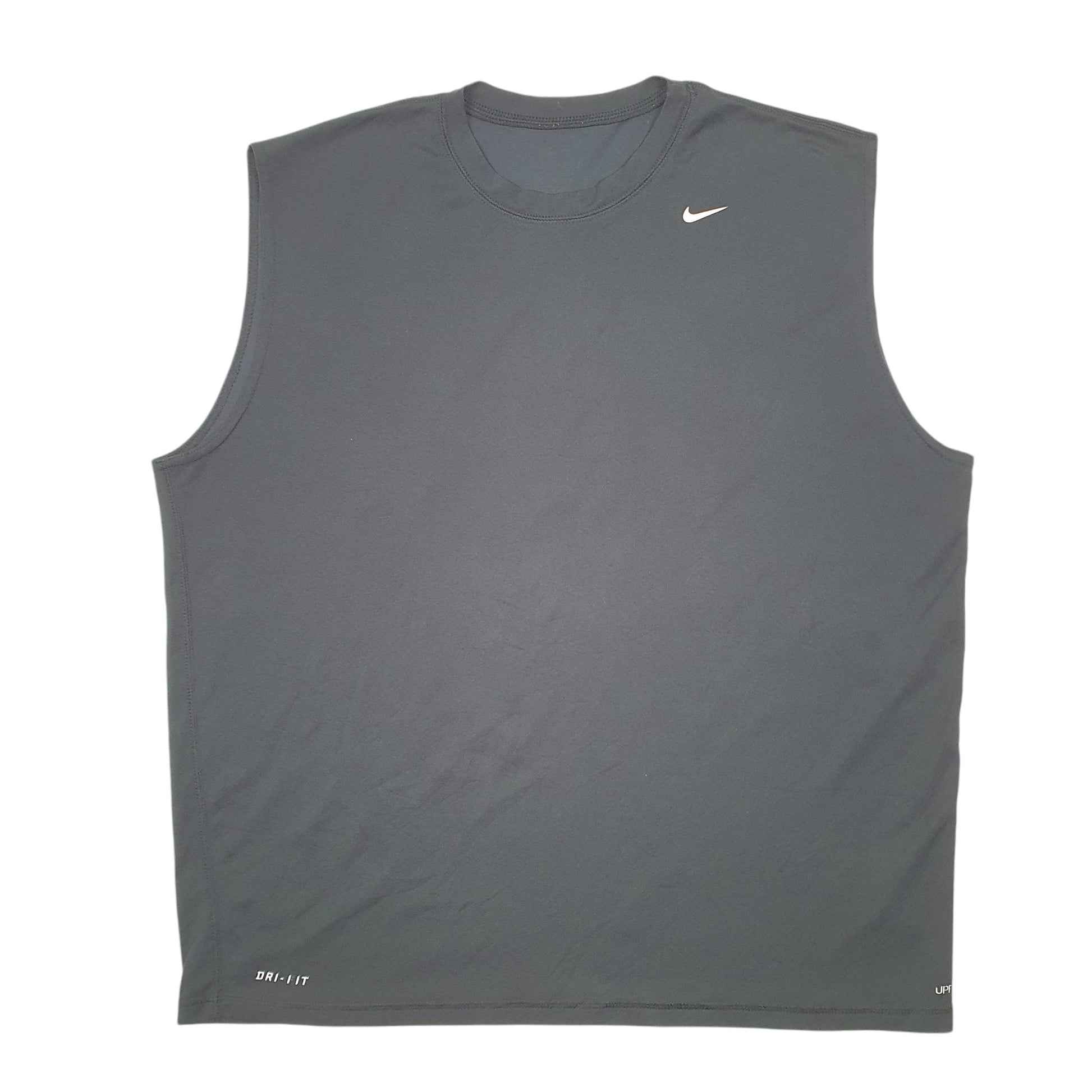 Mens Black Nike Dri Fit Sleeveless Vest Active Gym Workout Short Sleeve T Shirt