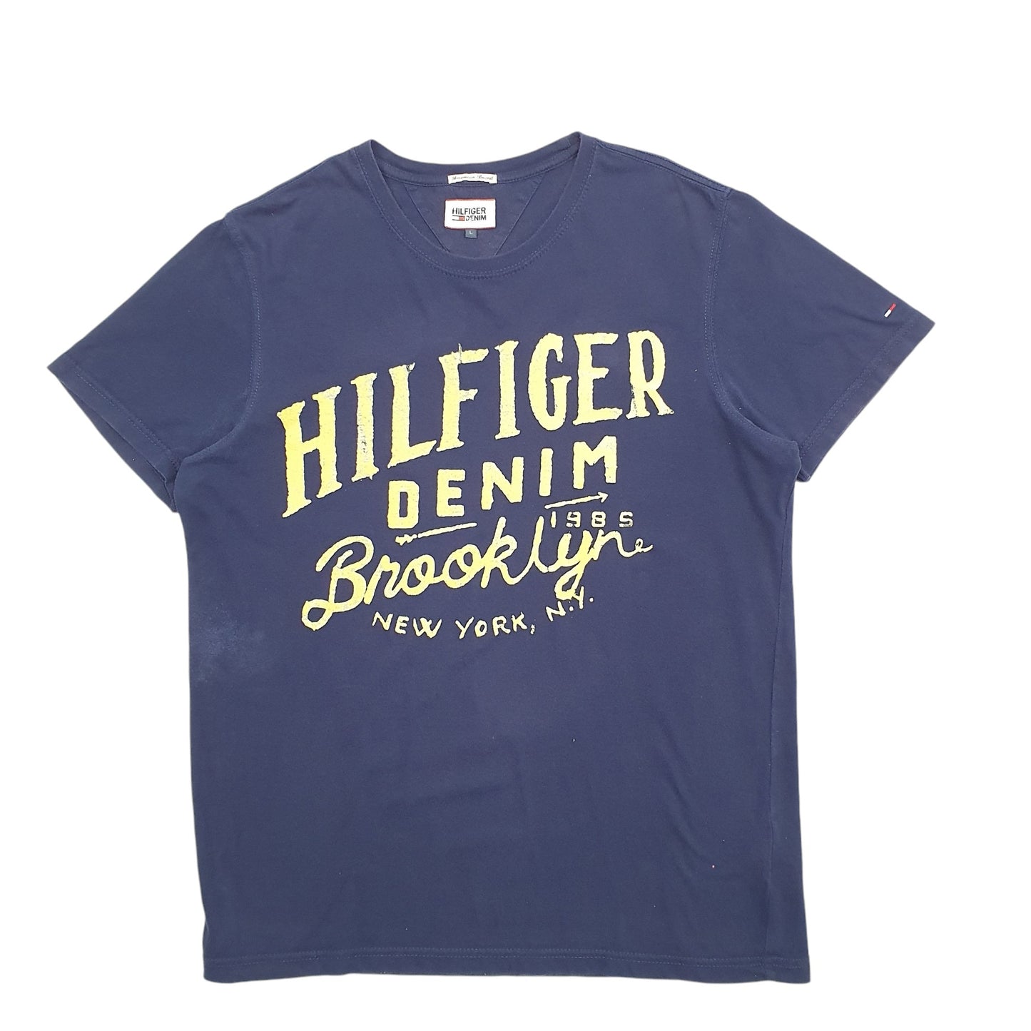 Mens Navy Tommy Hilfiger Spellout Short Sleeve T Shirt