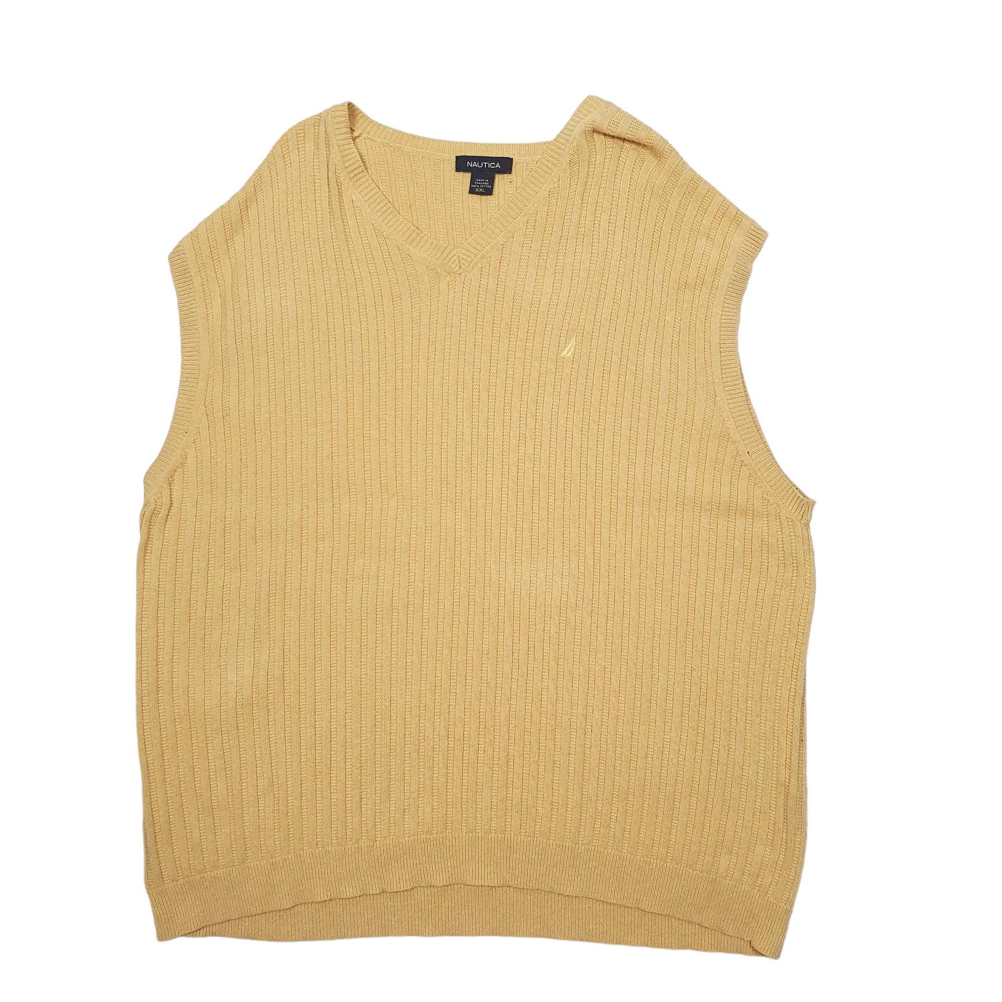 Mens Yellow Nautica Knit Crewneck Jumper