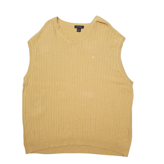 Mens Yellow Nautica Knit Crewneck Jumper
