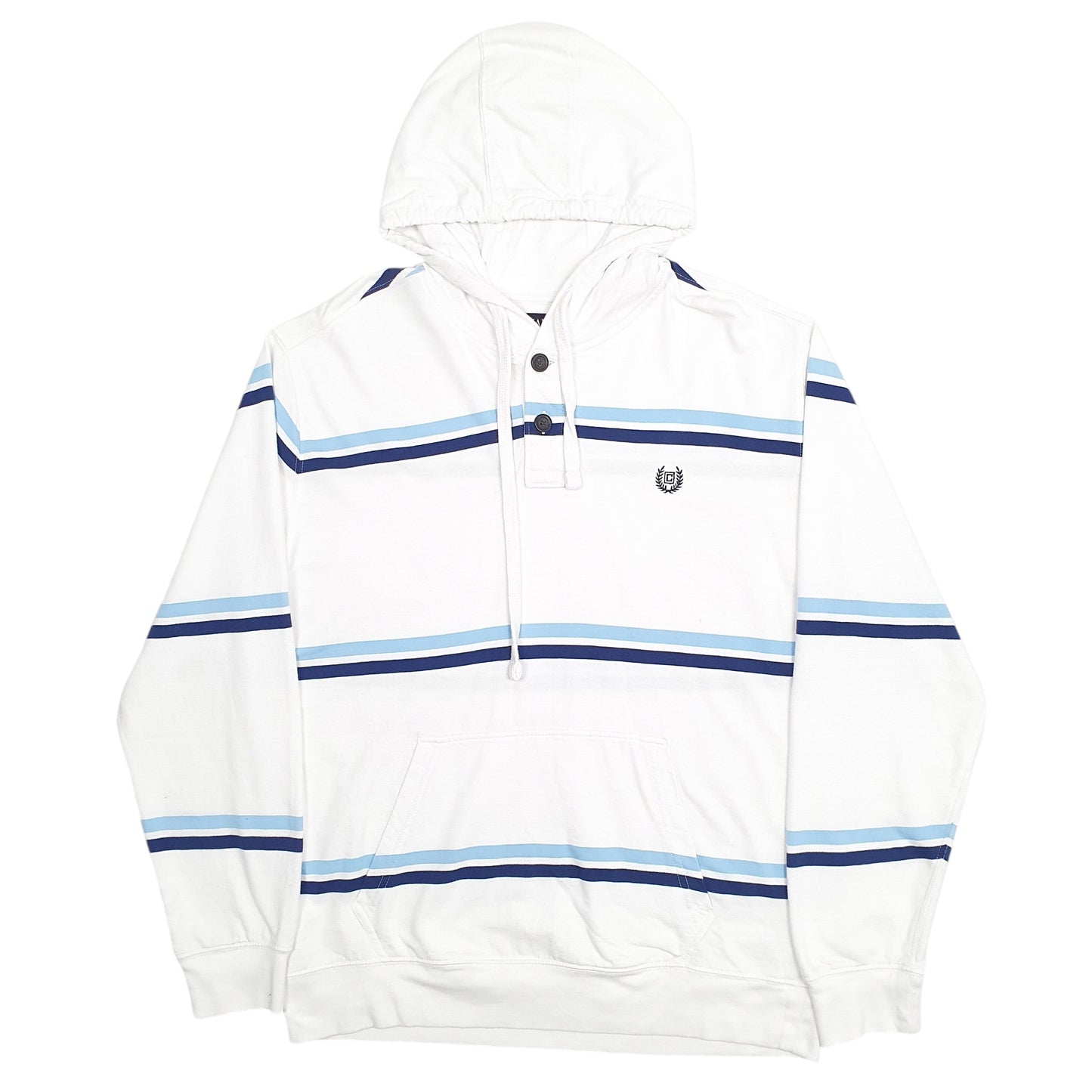 Mens White Chaps Stripes Hoodie Jumper