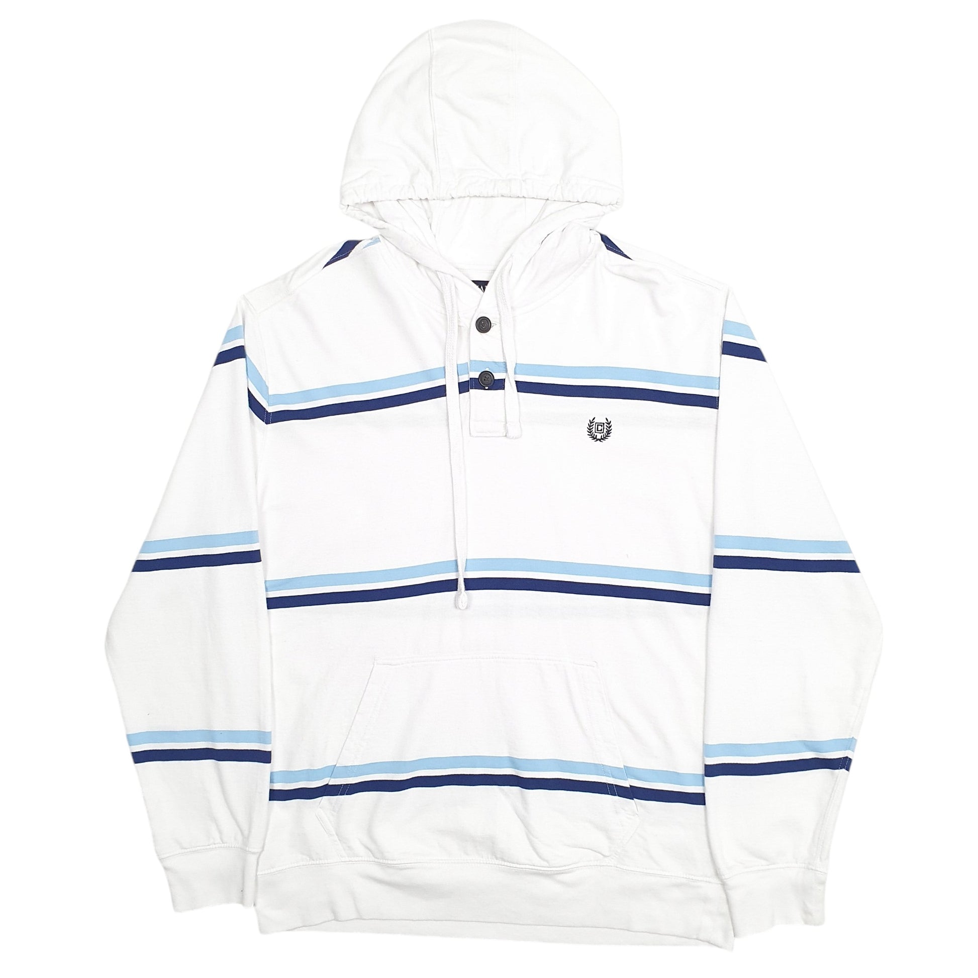 Mens White Chaps Stripes Hoodie Jumper