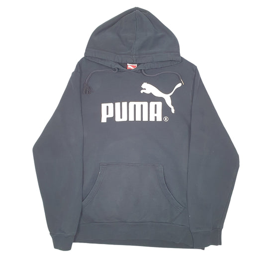 Mens Black Puma Spellout Hoodie Jumper