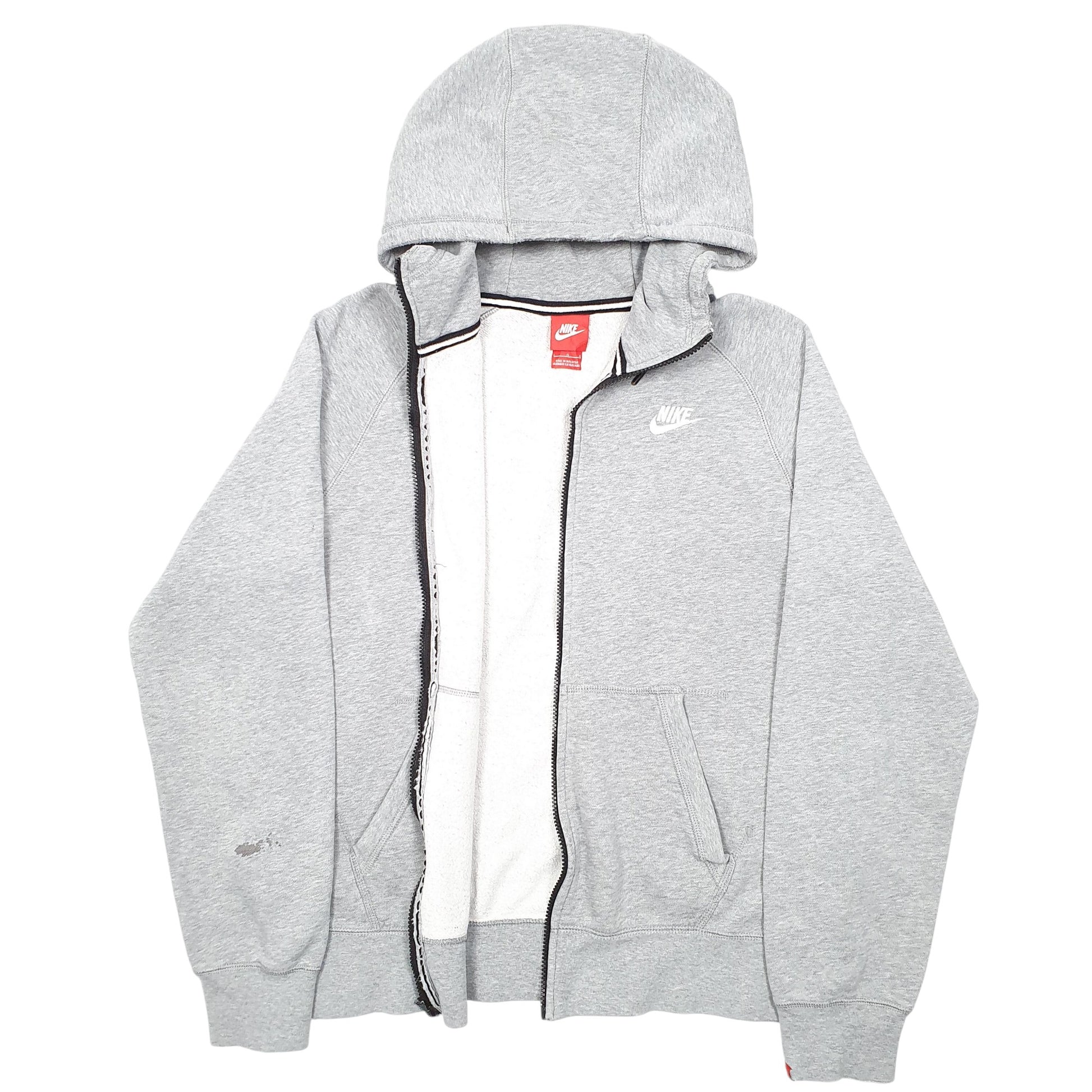 Mens Grey Nike Hoodie Full Zip Jumper