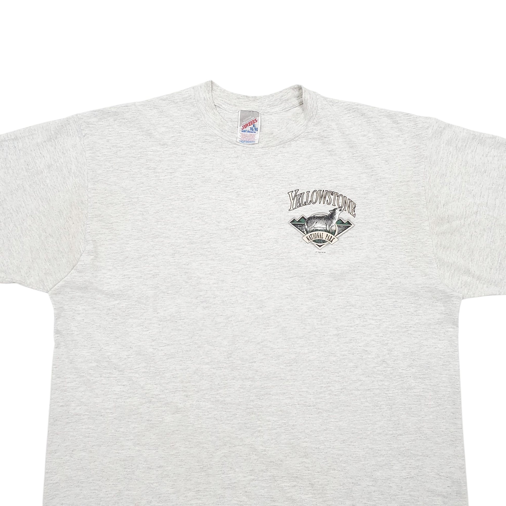 Mens Grey Jerzees Preshrunk Single Stitch Vintage 90s Short Sleeve T Shirt