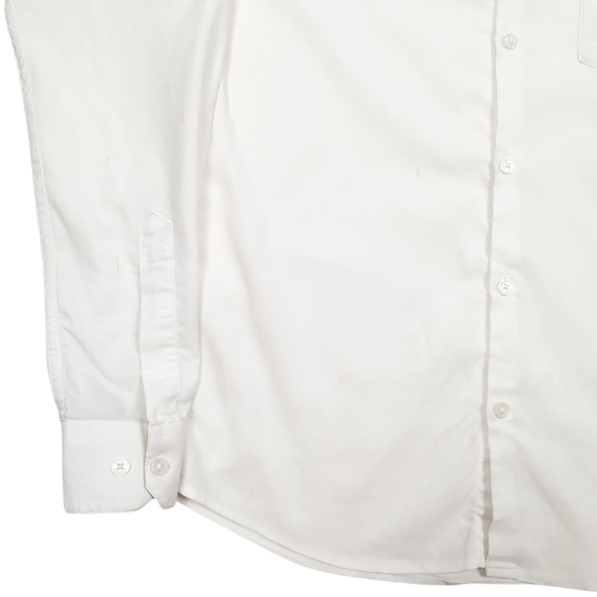 Mens White Burberry  Long Sleeve Shirt