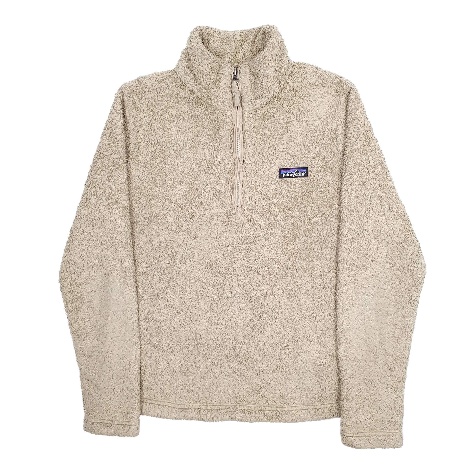 Womens Patagonia Beige Quarter Zip Los Gatos Fluffy Jumper S