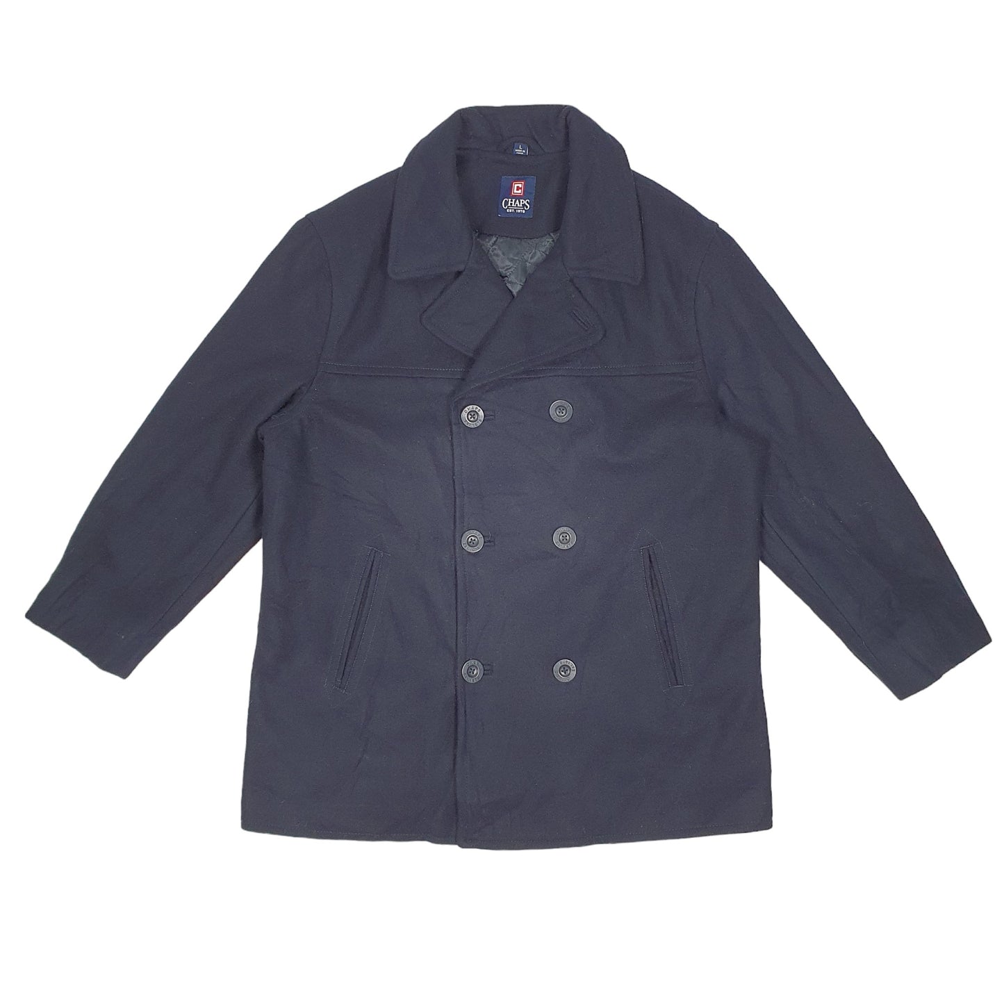 Mens Navy Chaps Pea Coat Navy Style  Coat