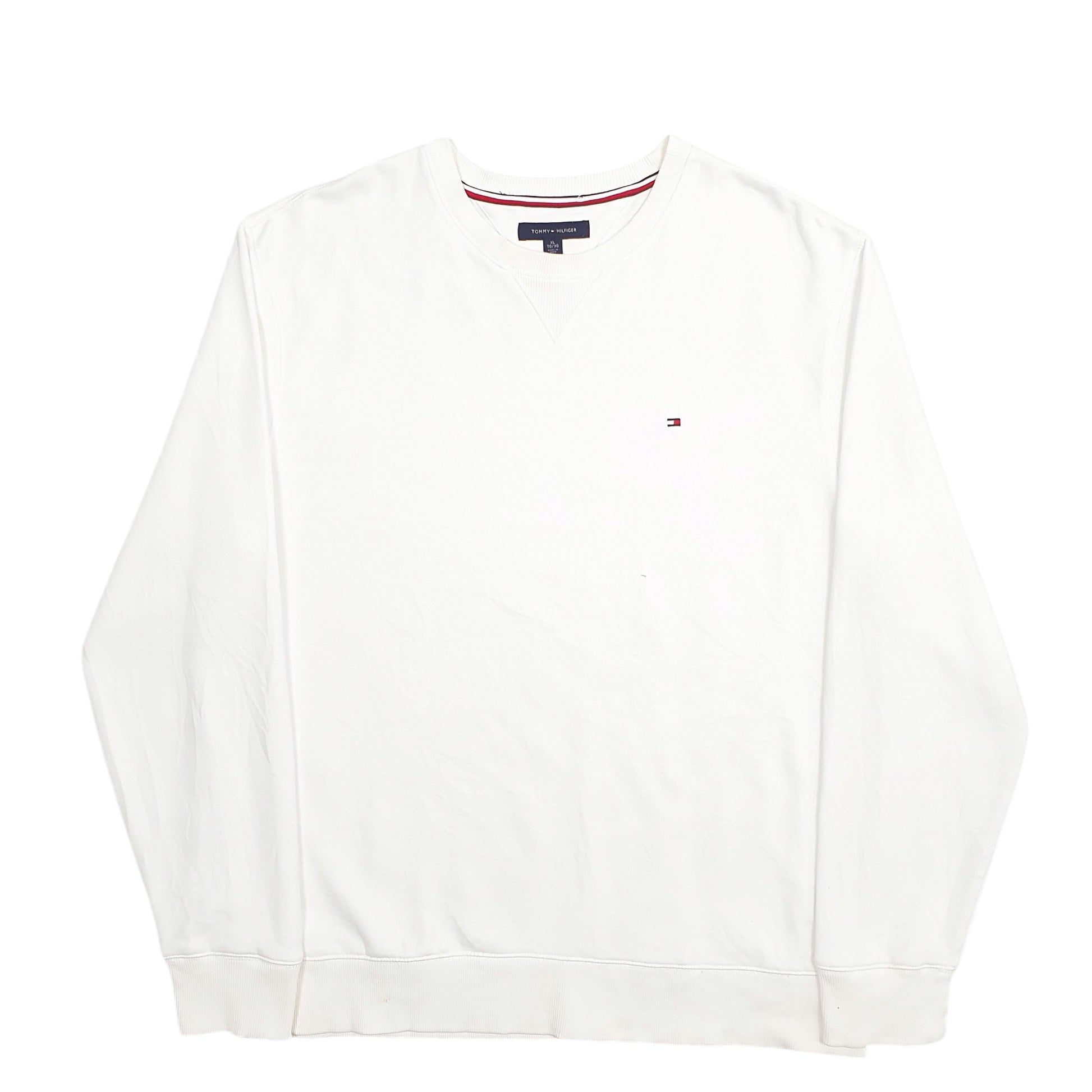 Mens White Tommy Hilfiger  Crewneck Jumper