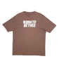 Mens Brown VanVaan Born To Be Free Spellout Short Sleeve T Shirt