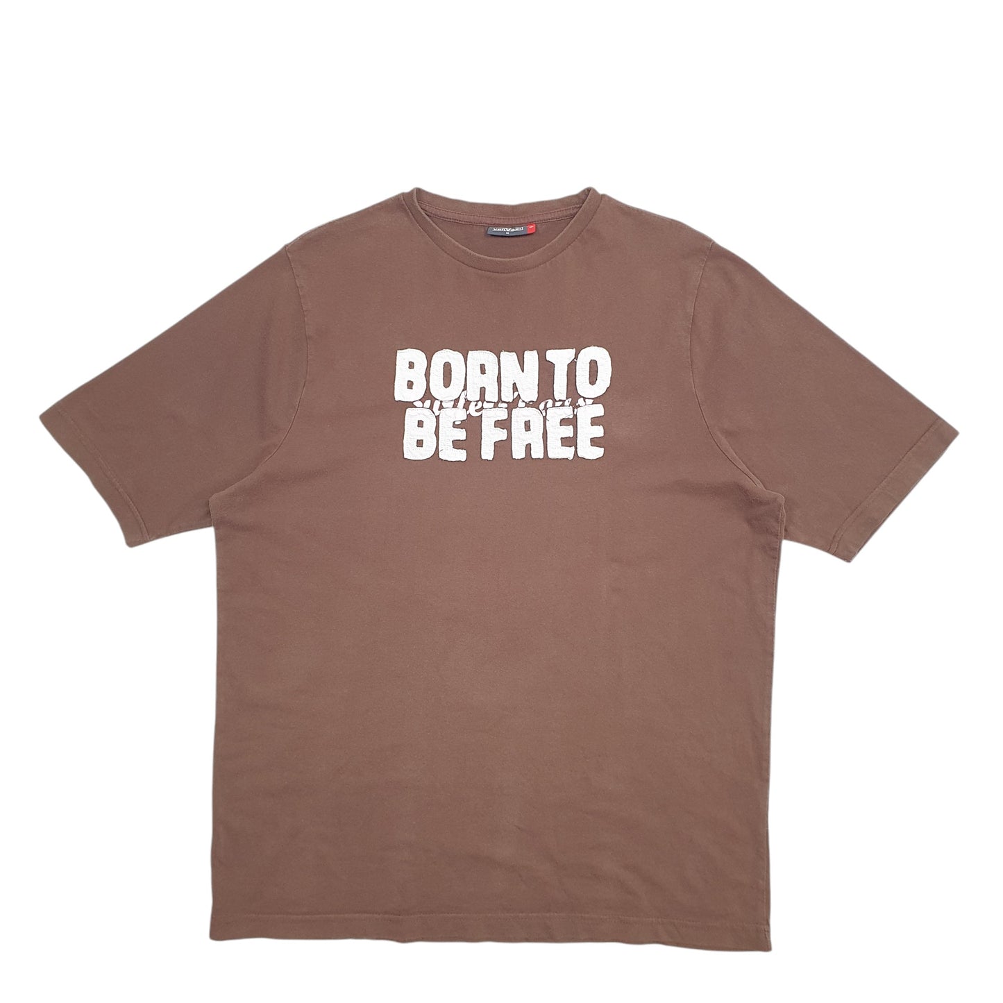 Mens Brown VanVaan Born To Be Free Spellout Short Sleeve T Shirt