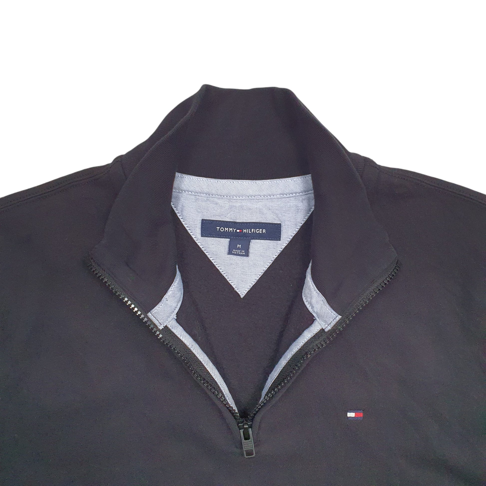 Mens Black Tommy Hilfiger  Quarter Zip Jumper