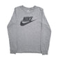 Mens Grey Nike Spellout Long Sleeve T Shirt