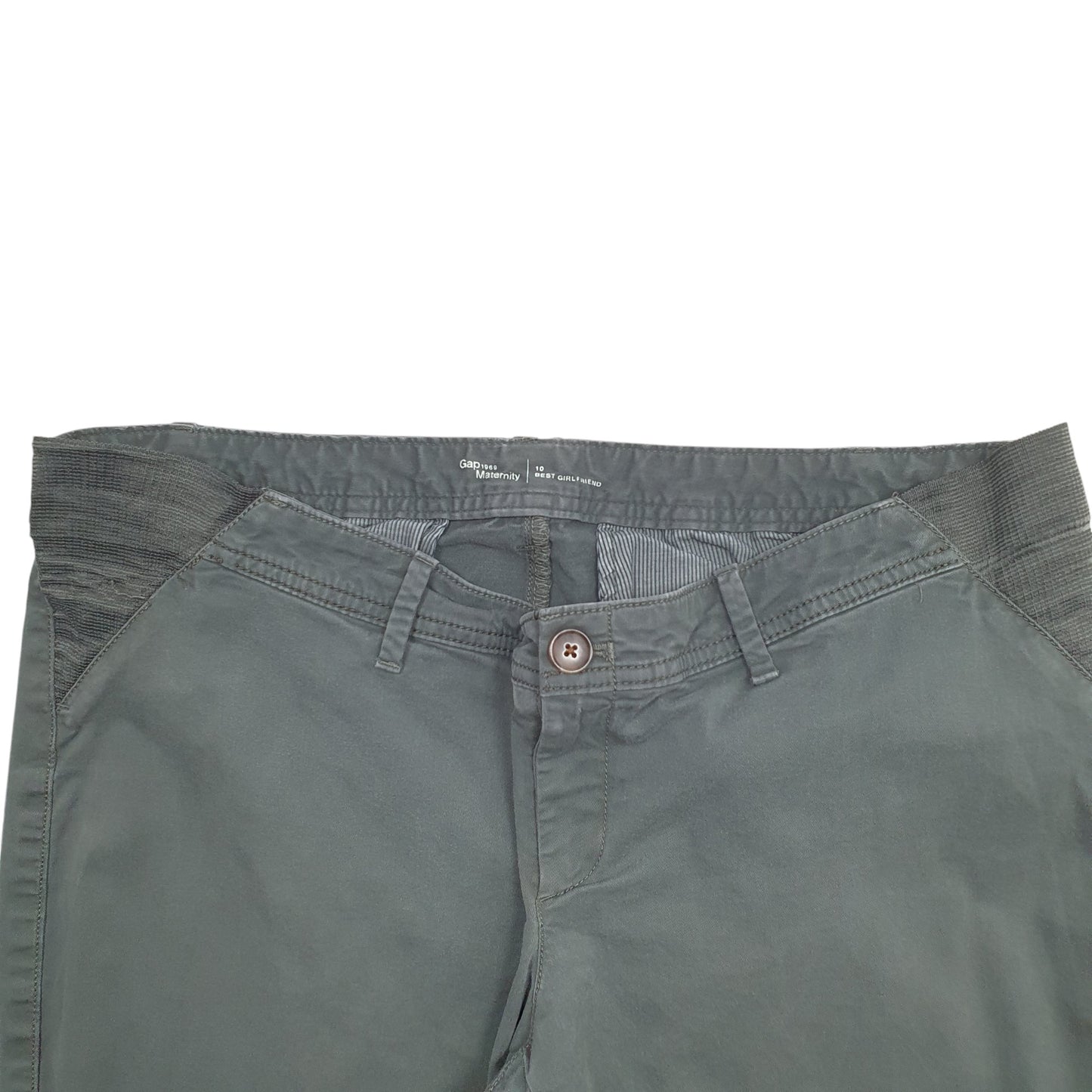 Womens Green Gap Maternity Chino Trousers