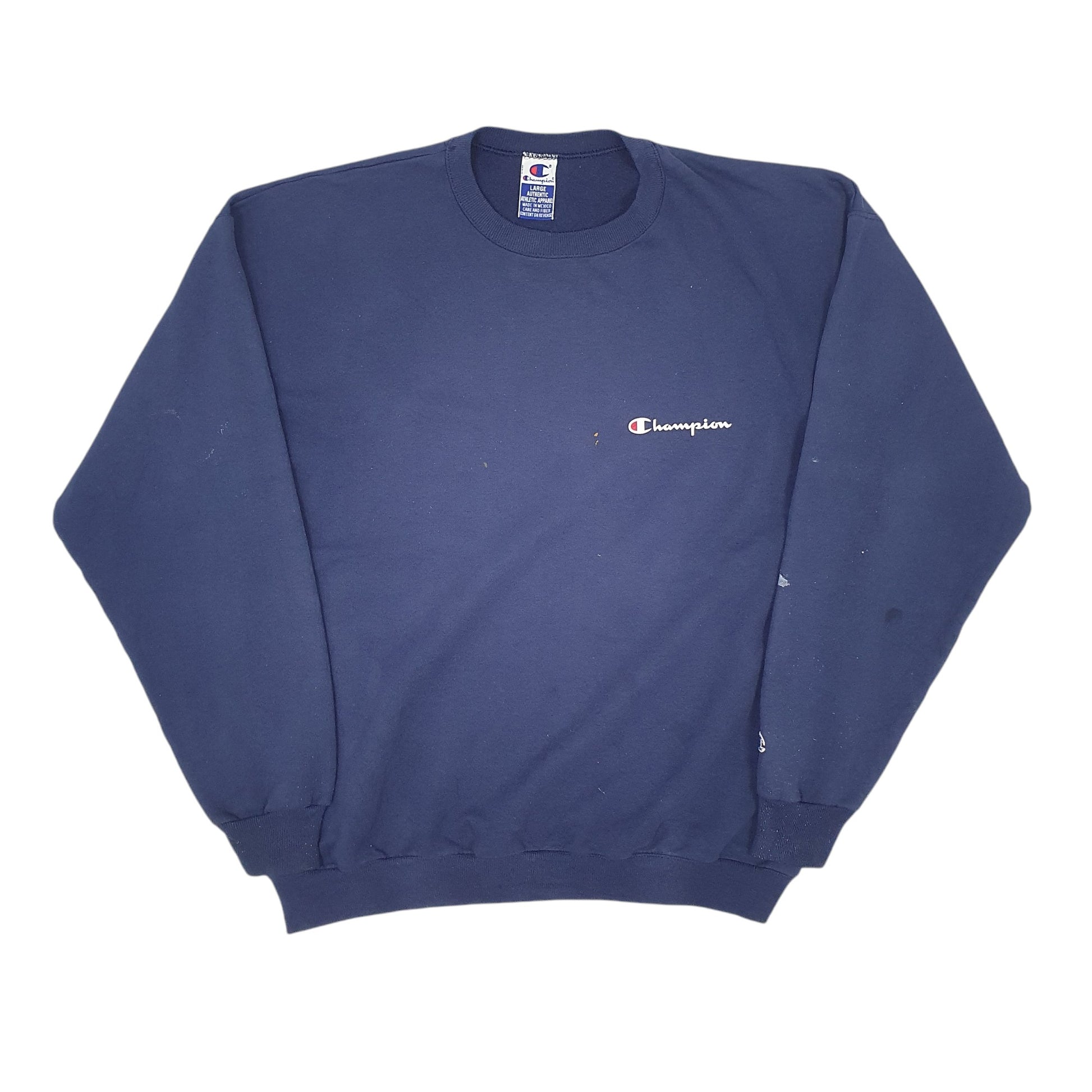 Mens Navy Champion Vintage 90s Crewneck Jumper