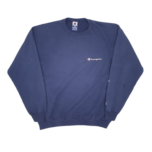 Mens Navy Champion Vintage 90s Crewneck Jumper
