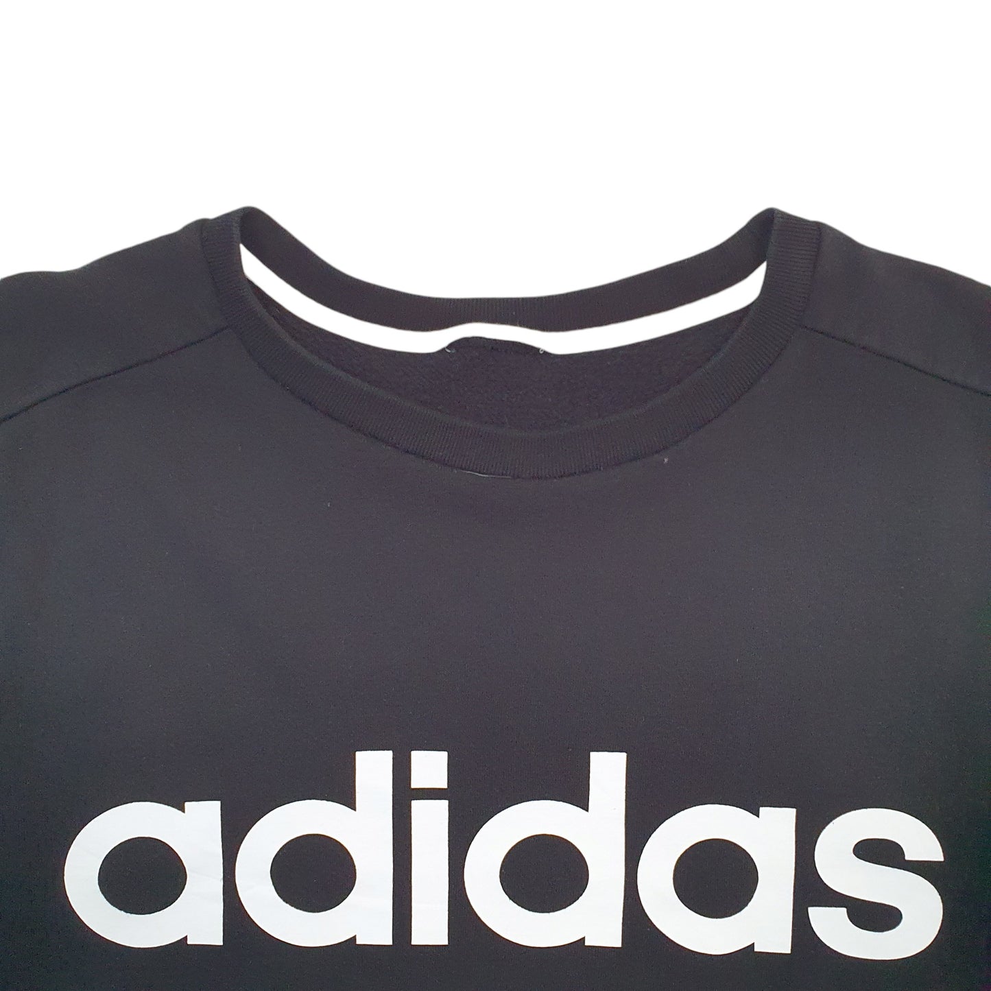 Womens Black Adidas Spellout Crewneck Jumper