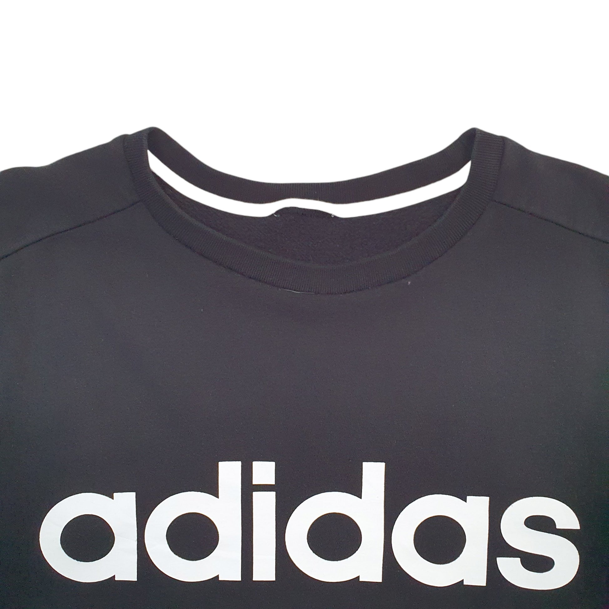 Womens Black Adidas Spellout Crewneck Jumper