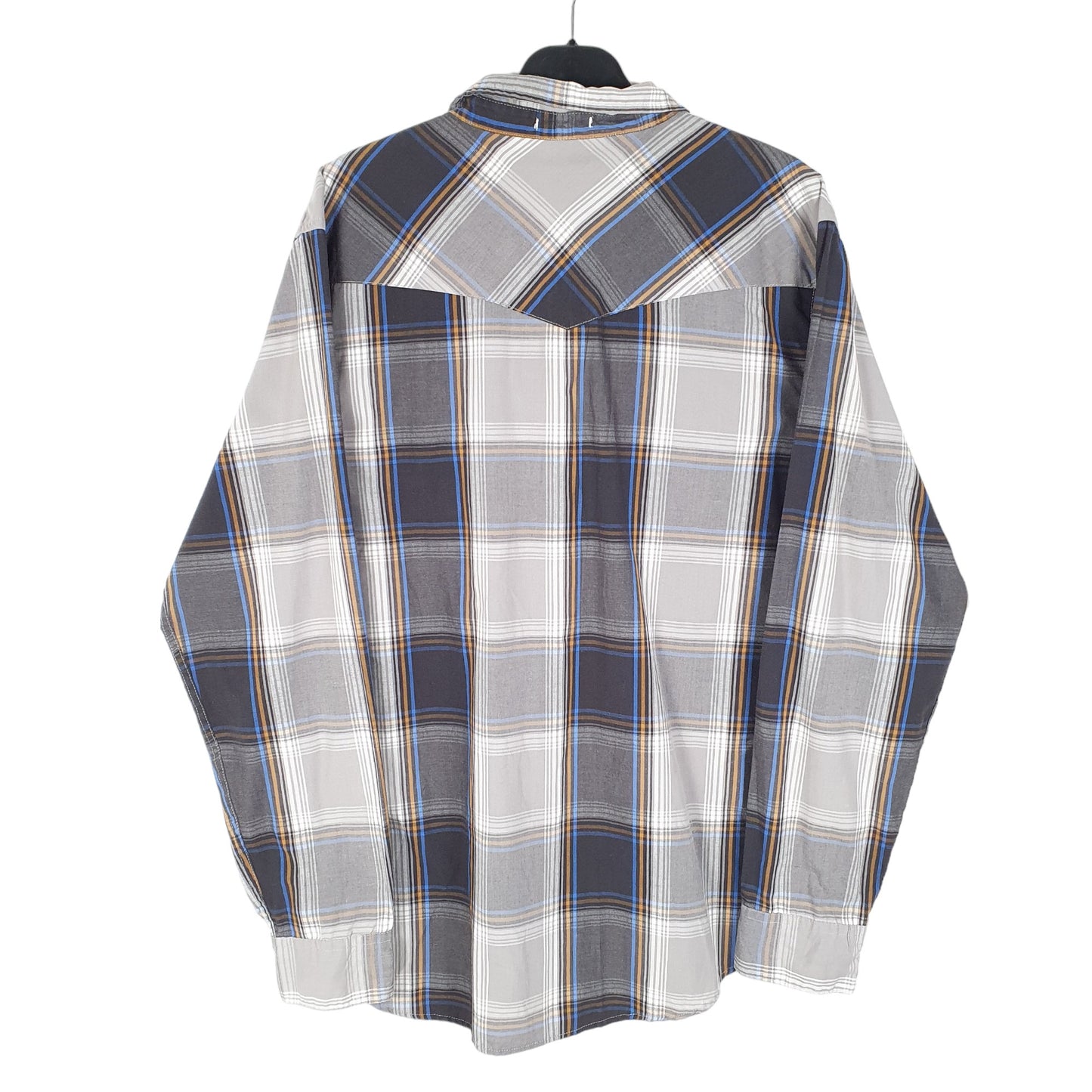 Mens Grey Levis Western Pearl Snap Cowboy Long Sleeve Shirt