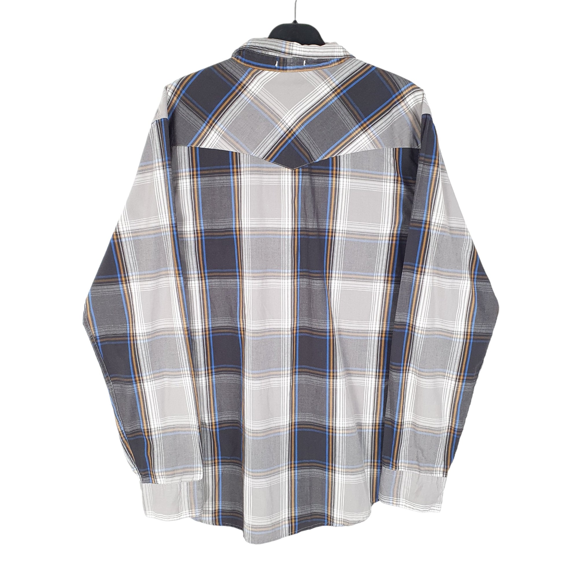 Mens Grey Levis Western Pearl Snap Cowboy Long Sleeve Shirt