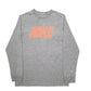 Mens Grey Nike Spellout Long Sleeve T Shirt