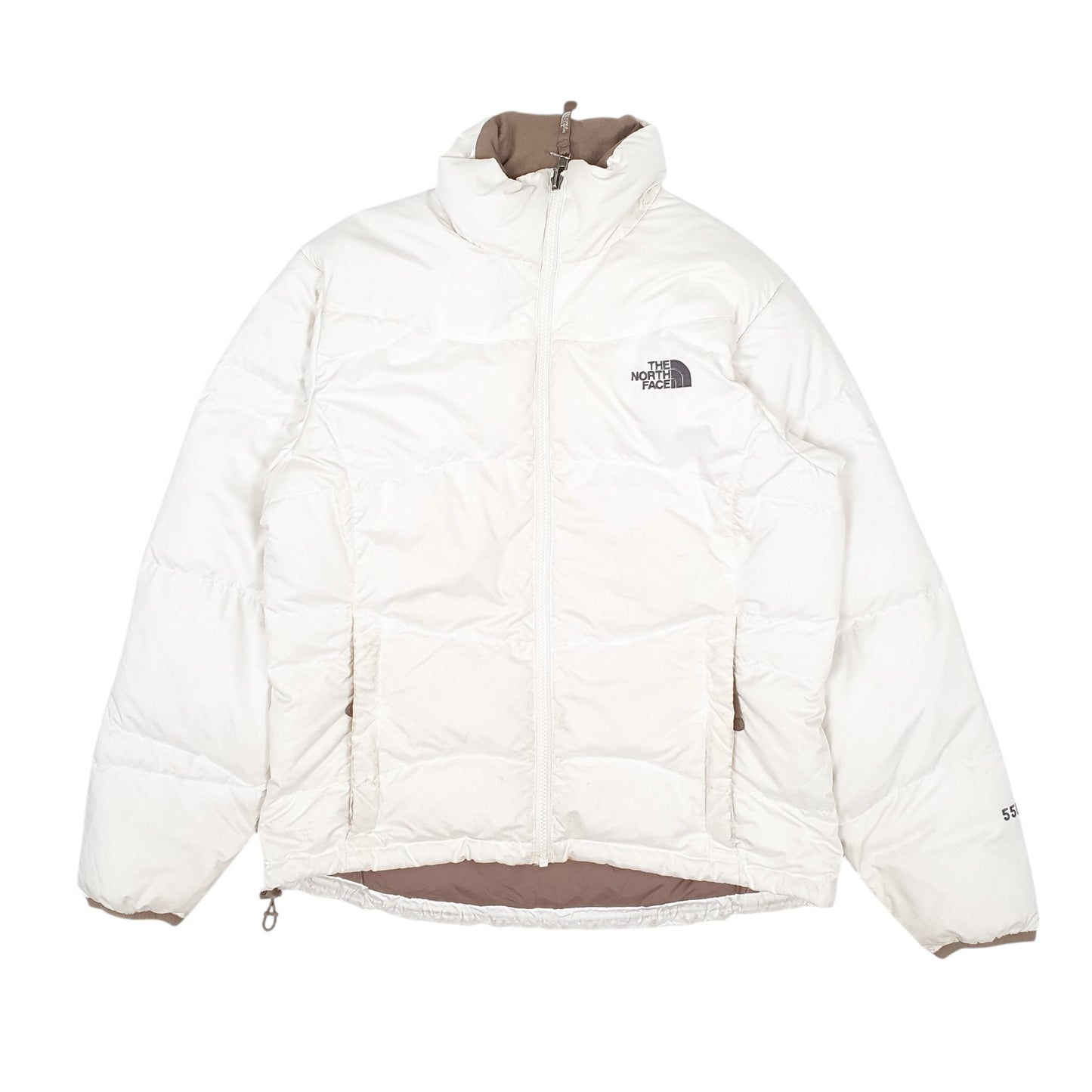 Womens White The North Face Nuptse 550  Coat