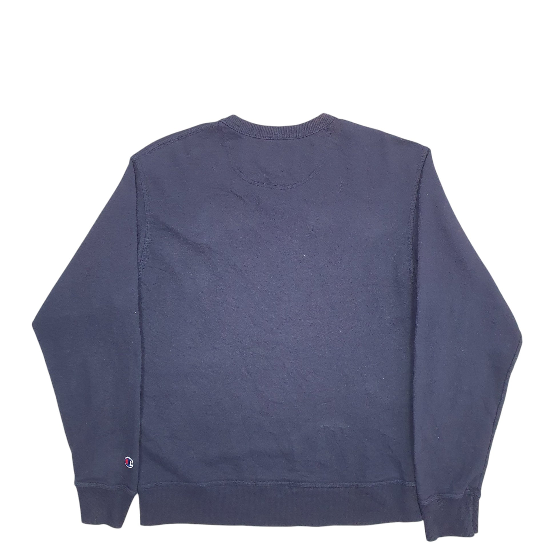 Mens Navy Champion Spellout Crewneck Jumper