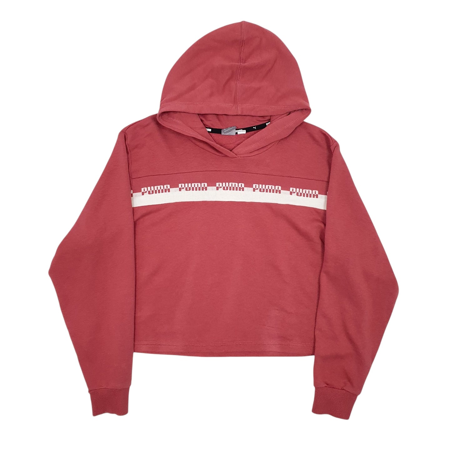 Womens Red Puma Croptop Hoodie Jumper