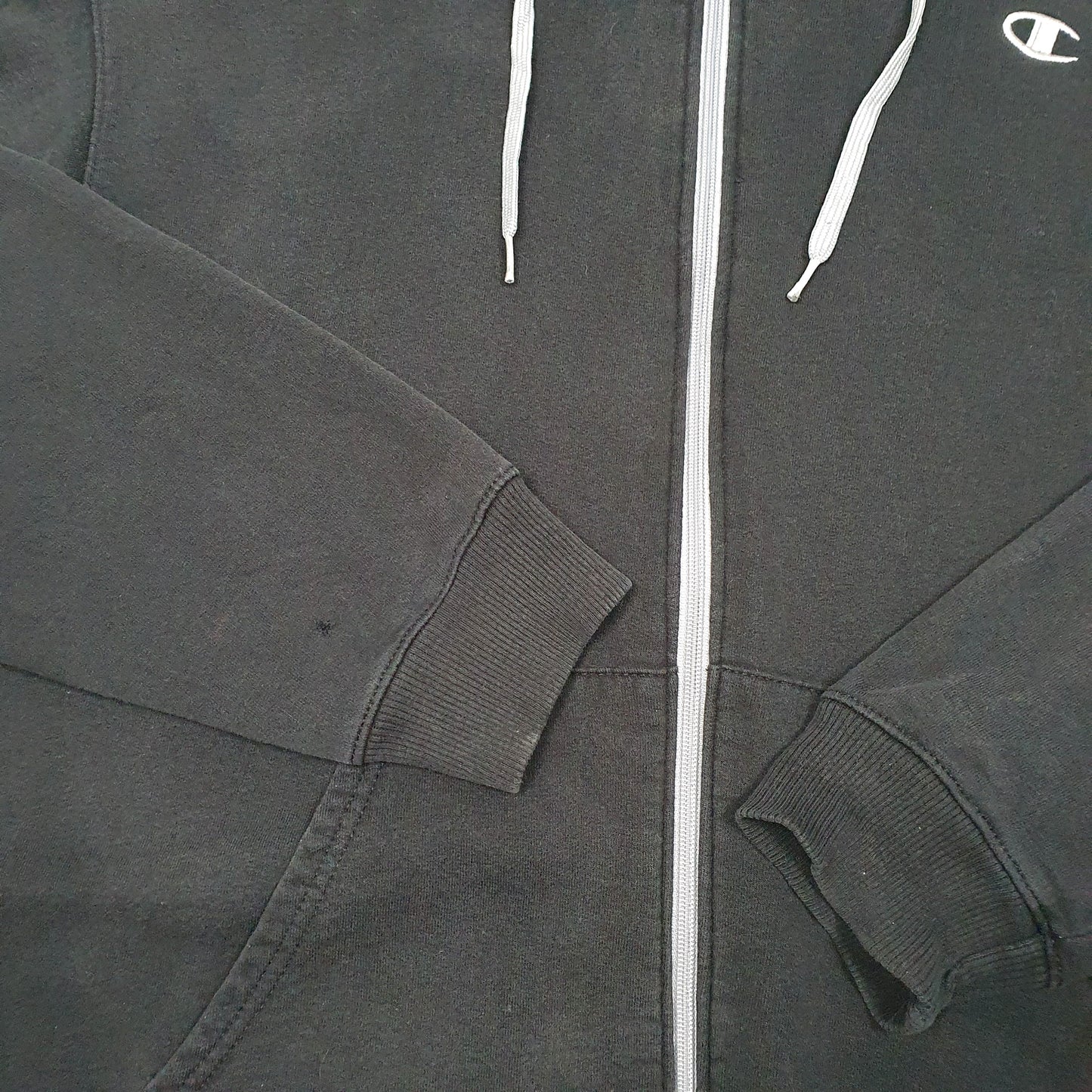 Mens Black Champion Hoodie Full Zip Jumper