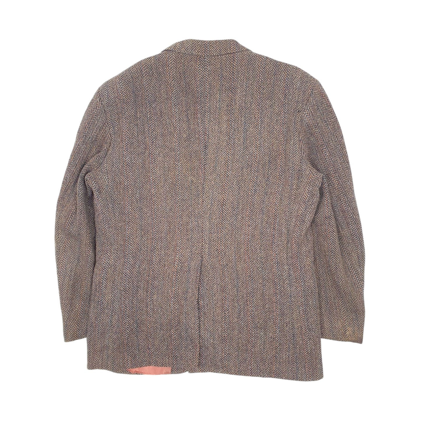Mens Brown Sears Harris Tweed Herringbone  Coat