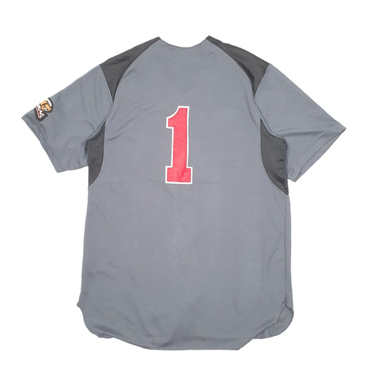 Mens Grey Champro Baseball Jersey Beavers 1 USA Short Sleeve T Shirt
