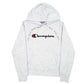 Womens Grey Champion Script Hoodie Jumper