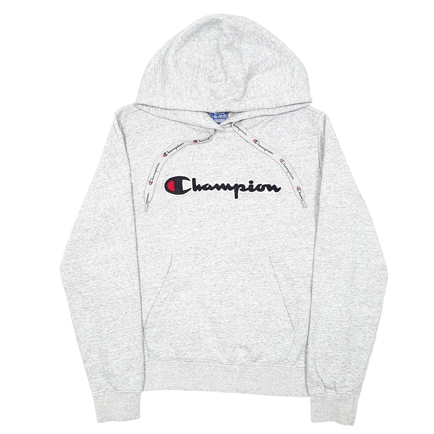 Womens Grey Champion Script Hoodie Jumper