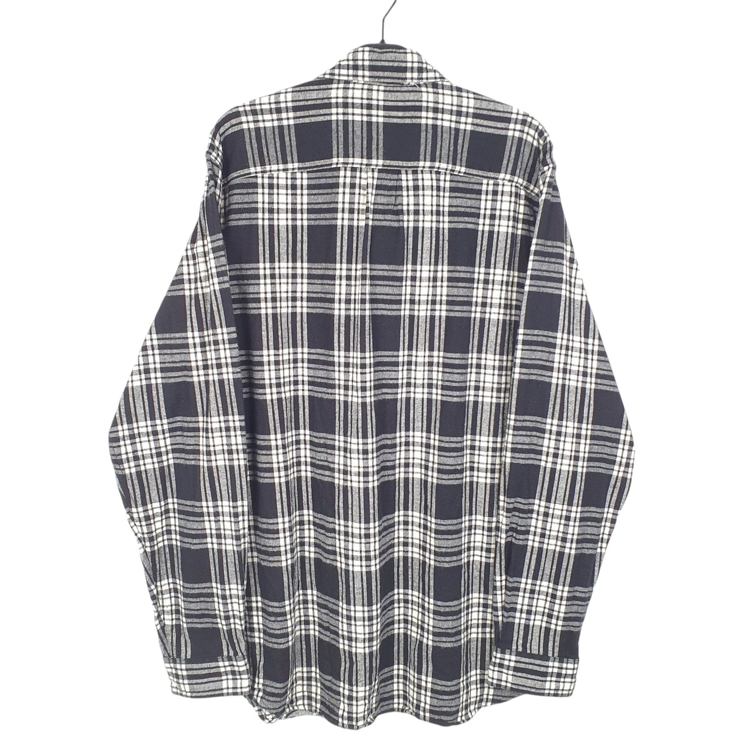 Mens Black L.L.Bean Tall Flannel Overshirt Long Sleeve Shirt