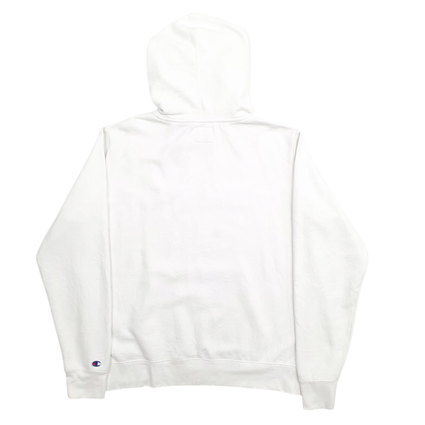 Mens White Champion Spellout Hoodie Jumper